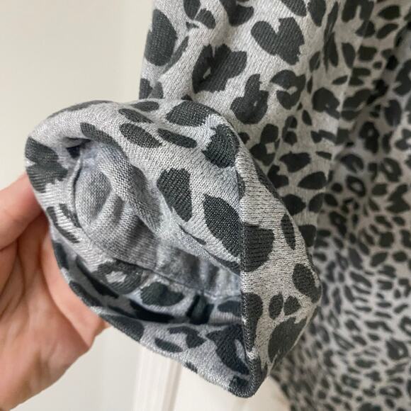 YARN & SEA • Luxe Gray Leopard Cheetah Animal Print Luxury Bamboo Nightshirt - Picture 5 of 7